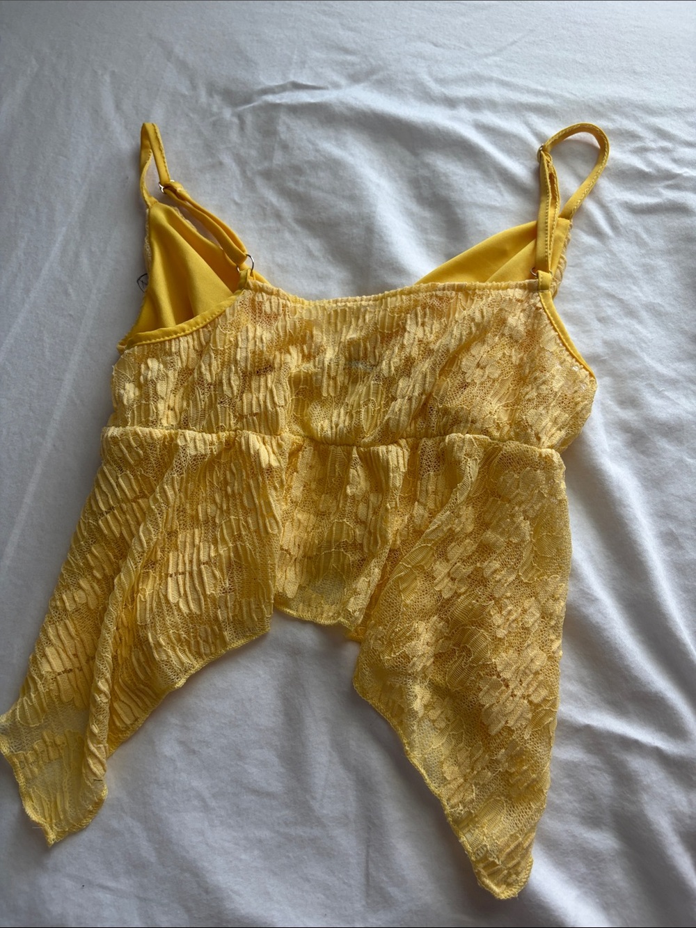 Yellow Lace Ruffle Top - Picture 2 of 4